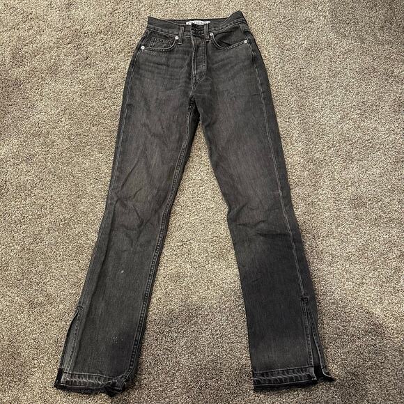 EB DENIM Women's Slit Hem High-Rise Straight Leg Jeans Size 25 In Grade School - Picture 4 of 13